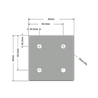 41-120-0 MODULAR SOLUTIONS TIE PLATE 90MM X 90MM X 6MM<BR>CREATES RIGHT ANGLE, MOUNTING HARDWARE NOT INCLUDED